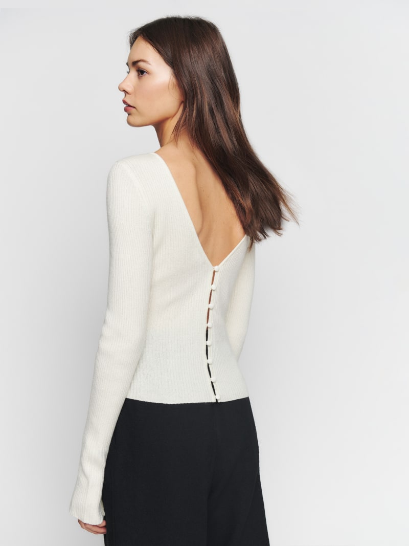 Porta Cashmere Open Back Sweater | Reformation (US & AU)