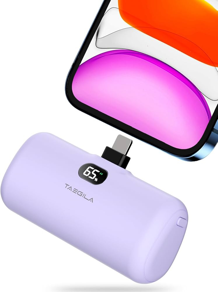 Taegila Small Portable Charger iPhone 5000mAh with Built in Cable, MFi Certified Compact Power Ba... | Amazon (US)
