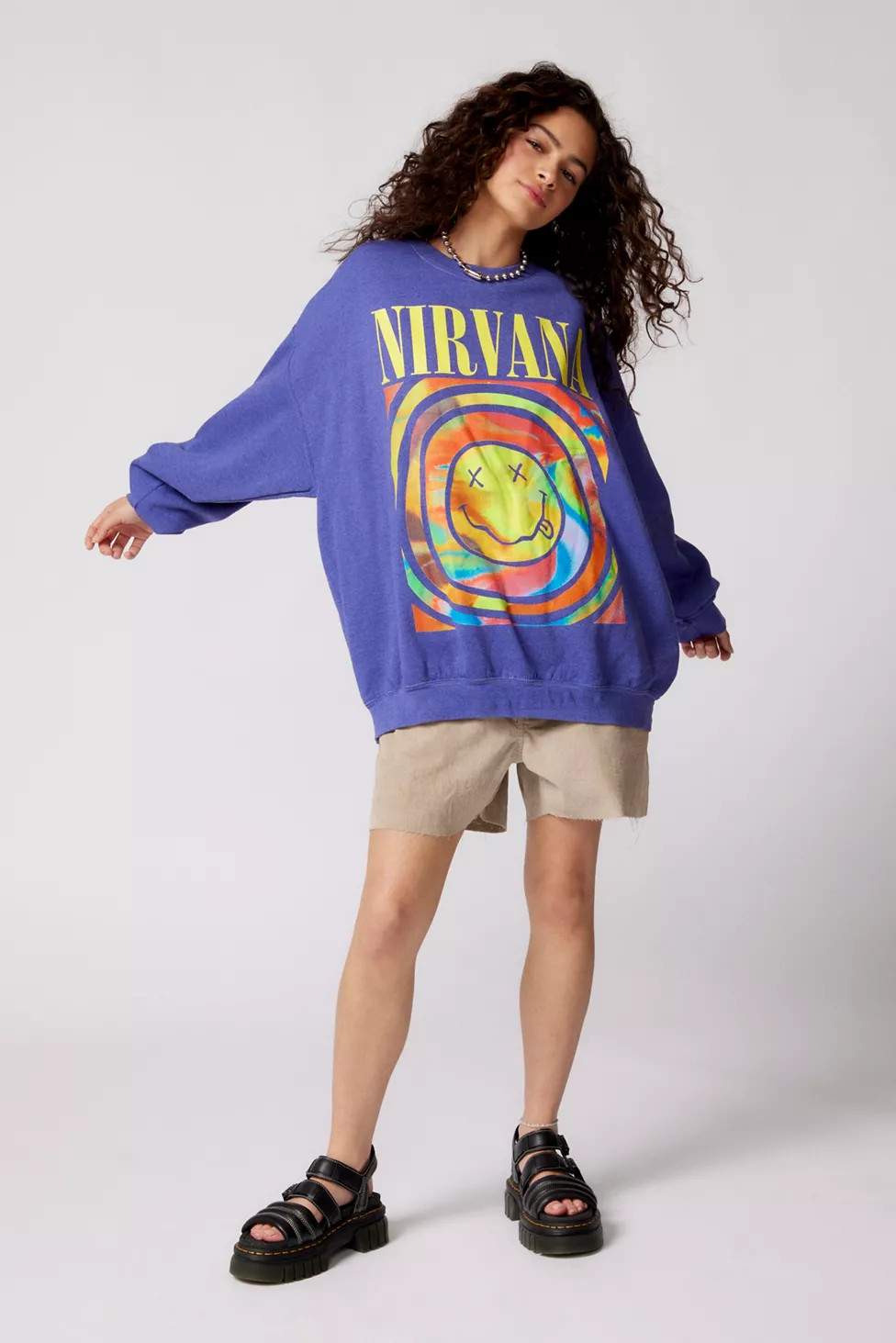 Nirvana Smile Overdyed Sweatshirt | Urban Outfitters (US and RoW)