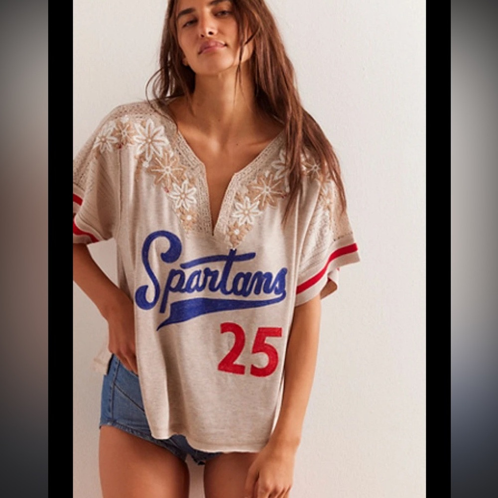 We The Free All About You Tee Spartan with 25 Red Number size M euc | Poshmark