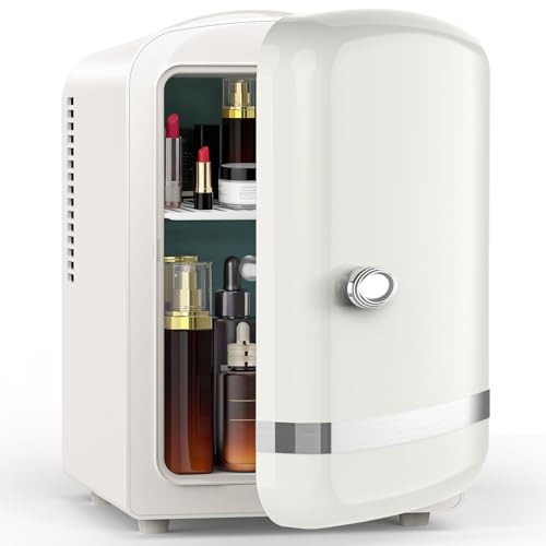 Electactic Mini Fridge, 4L/6 Cans Cosmetic Fridge for Bedroom, White | Amazon (US)