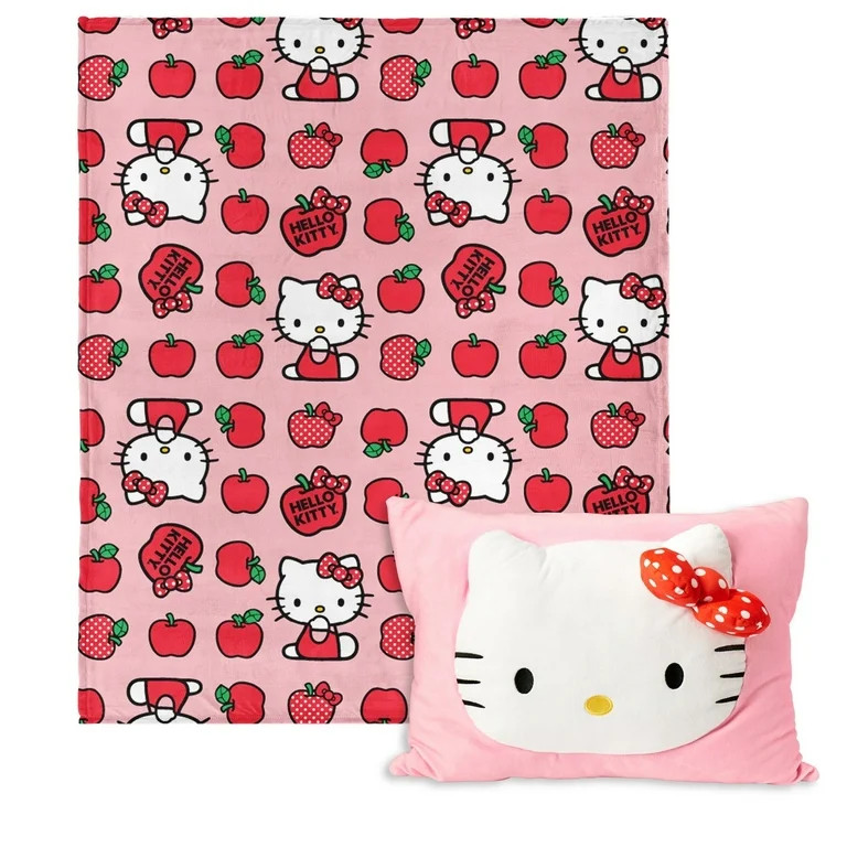 Sanrio Hello Kitty Forever Sweet Silk Touch Throw Blanket 50X60 inches with Plush Pocket Pillow 1... | Walmart (US)