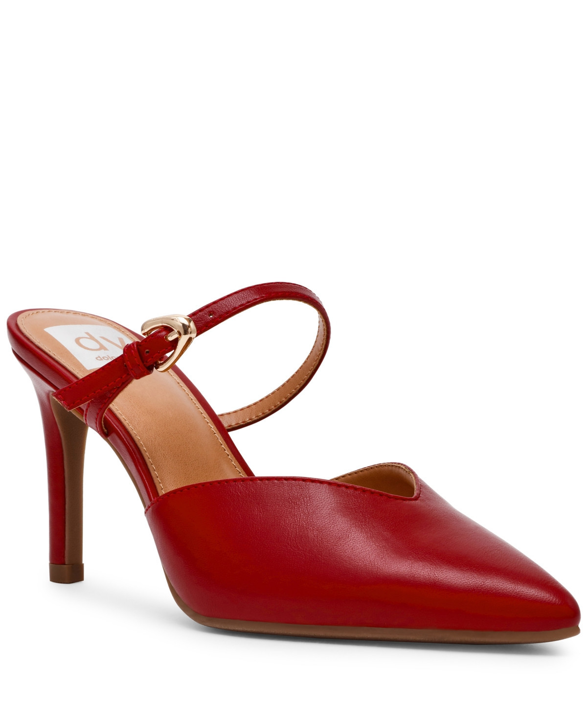 Dv Dolce Vita Women's Elleganza Buckle Strap Two Piece Pumps - Red Smooth | Macy's