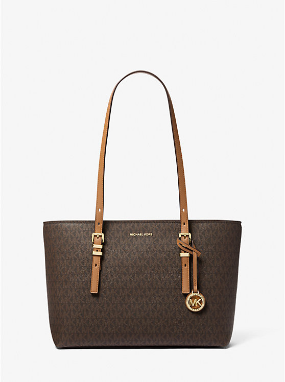 Quinn Medium Signature Logo and Leather Tote Bag | Michael Kors US