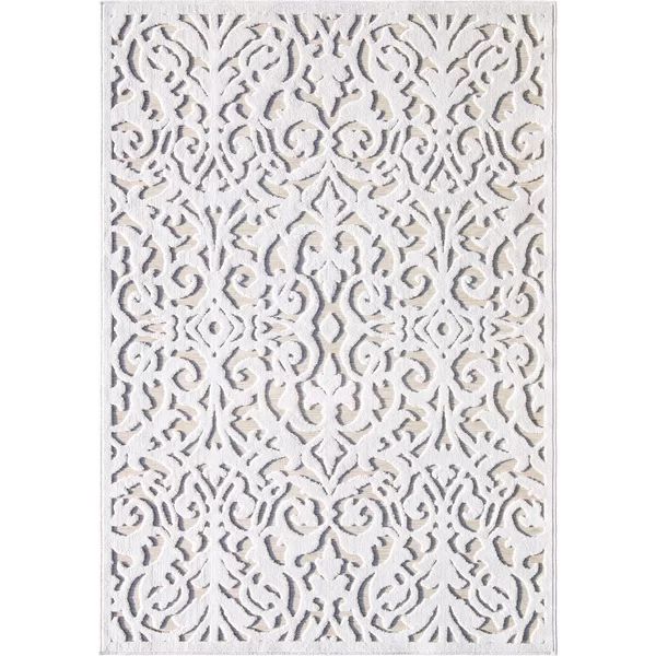 Damask Indoor / Outdoor Area Rug in Natural Driftwoodnatural Driftwood | Wayfair North America