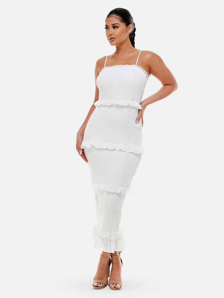 Georgette Smocked Midi Dress | Verishop