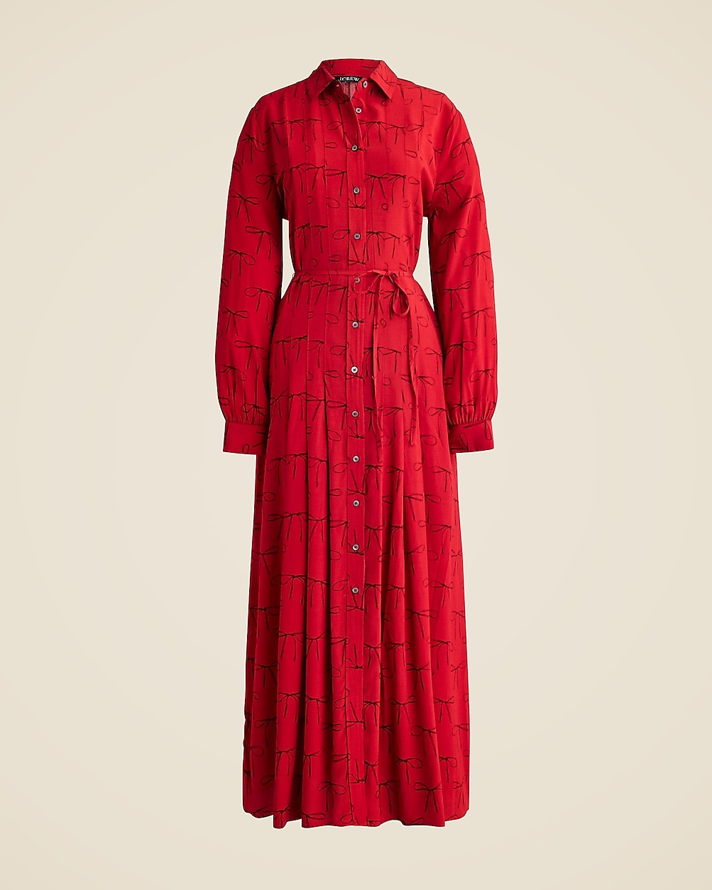 Drapey pleated shirtdress in bow print | J. Crew US