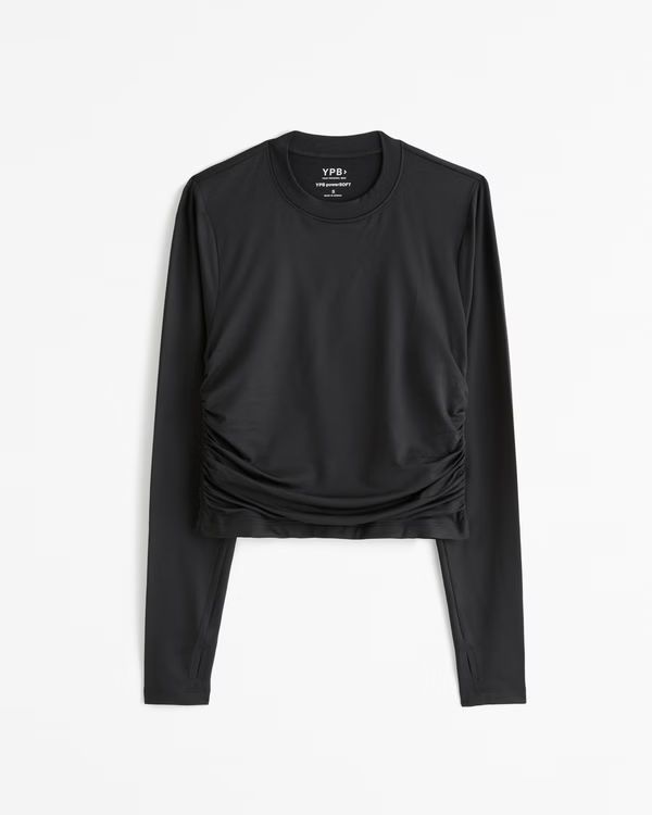 Women's YPB powerSOFT Long-Sleeve Ruched Mockneck Top | Women's New Arrivals | Abercrombie.com | Abercrombie & Fitch (US)