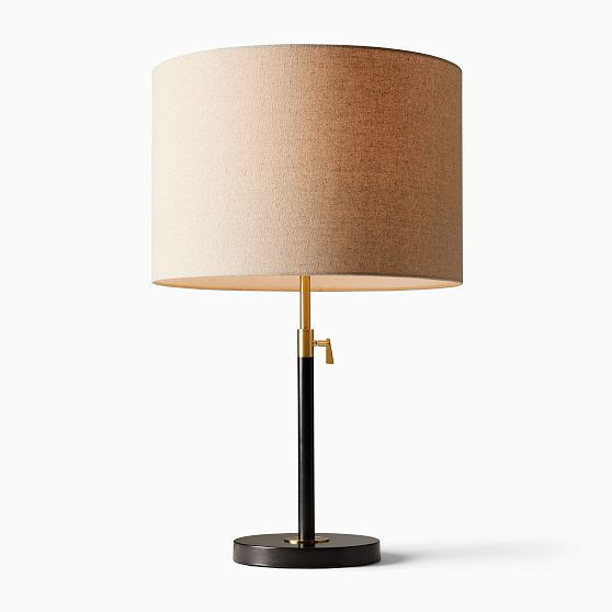 Telescoping Table Lamp Two-Tone Natural Linen (23"") | West Elm (US)