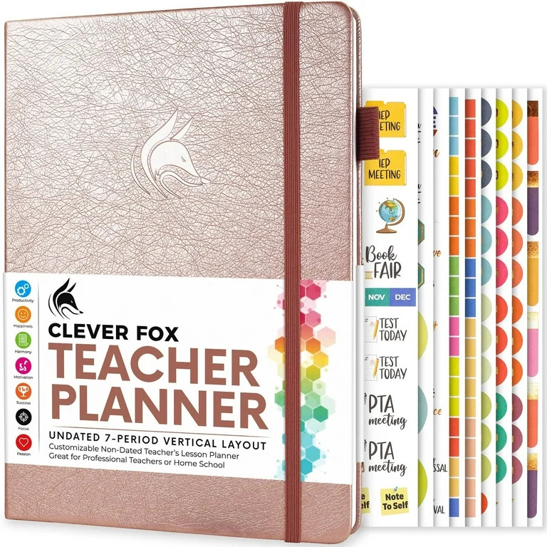 Clever Fox Teacher Planner - Rose Gold | Walmart (US)