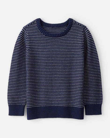 Boys Striped Cotton Long-Sleeve Sweater - Blue | Carter's Inc