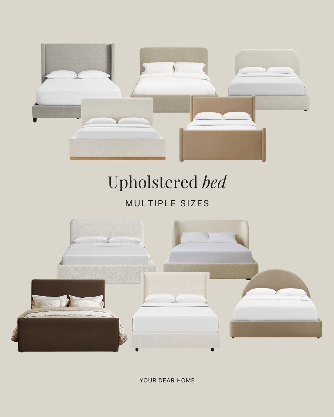 Upholstered bed frames are my go to for a high-end, timeless look. Here are some pieces I keep going back to!  

 #LTKHome