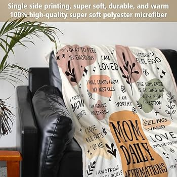 BaubleDazz New Mom Gifts Blanket, Mama Daily Affirmations, Postpartum Pregnancy Gift for First Ti... | Amazon (US)