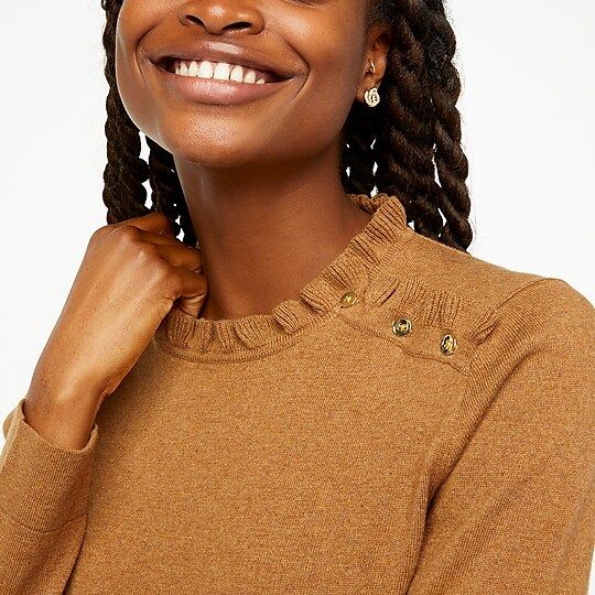 Ruffle sweater with buttons | J.Crew Factory