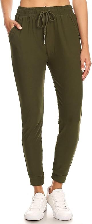 LA12ST Women's Juniors Soft Jogger Pants Drawstring Pockets | Amazon (US)