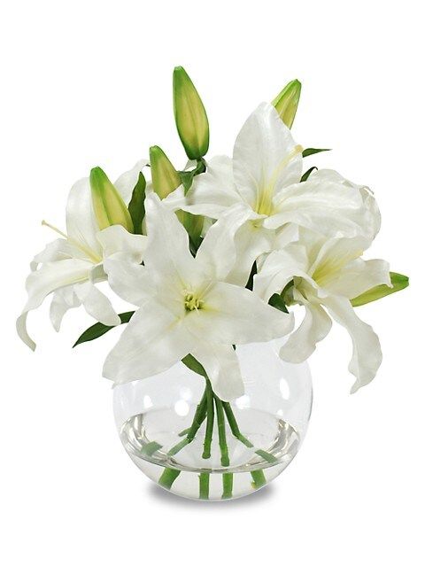 Everyday Floral Imitation Casablanca Lily In Glass Vase | Saks Fifth Avenue