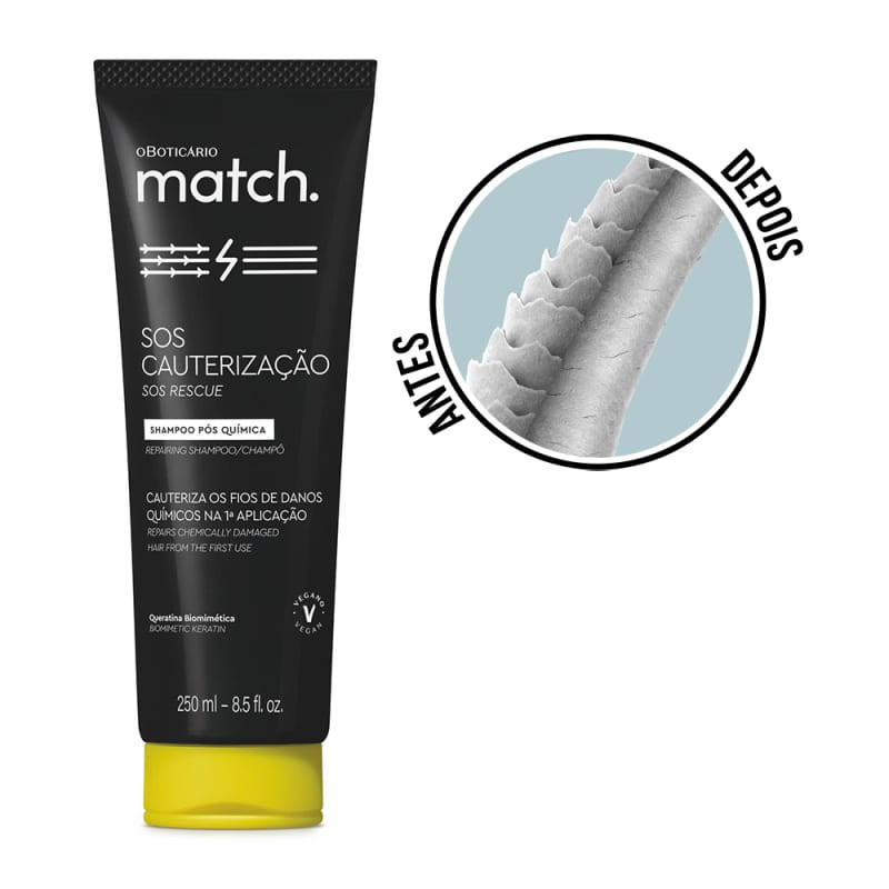 Shampoo Pós-Química Match SOS Cauterização 250ml | oBoticario (BR)