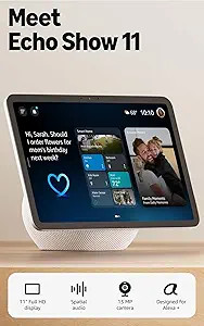 Amazon Echo Show 11 (newest model), Vibrant Full-HD 11" display with more viewing area and spatia... | Amazon (US)