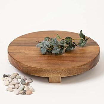 Amazon.com: Kurrajong Farmhouse round pedestal riser board | acacia wood display board | pedestal... | Amazon (US)