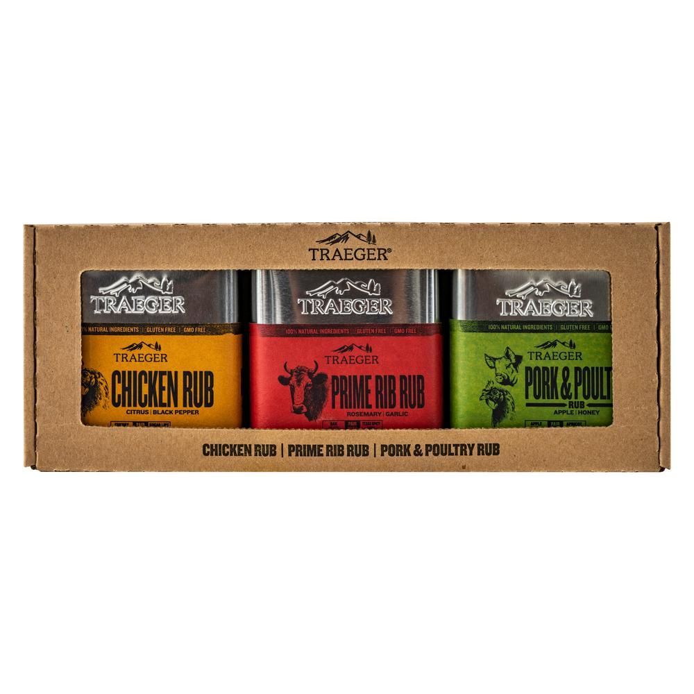 Traeger Seasoning - Prime Rib, Chicken Pork and Poultry Rubs (3-Pack)-BAC633 - The Home Depot | The Home Depot