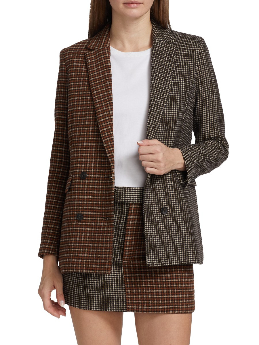 Rails Women's Cody Print-Mixed Double Breasted Blazer - Brown - Size L | Saks Fifth Avenue OFF 5TH