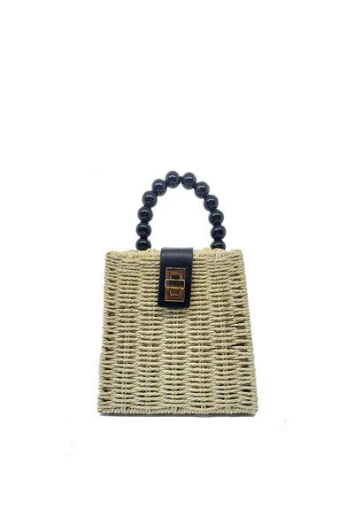Beaded Handle Basket Bag - Natural | Shop BURU