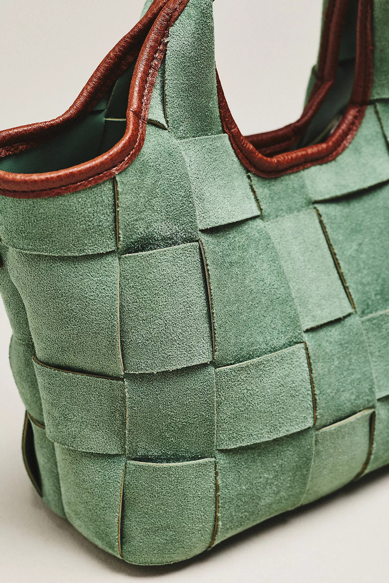 By Anthropologie Woven Faux Suede Mini Satchel | Anthropologie (US)