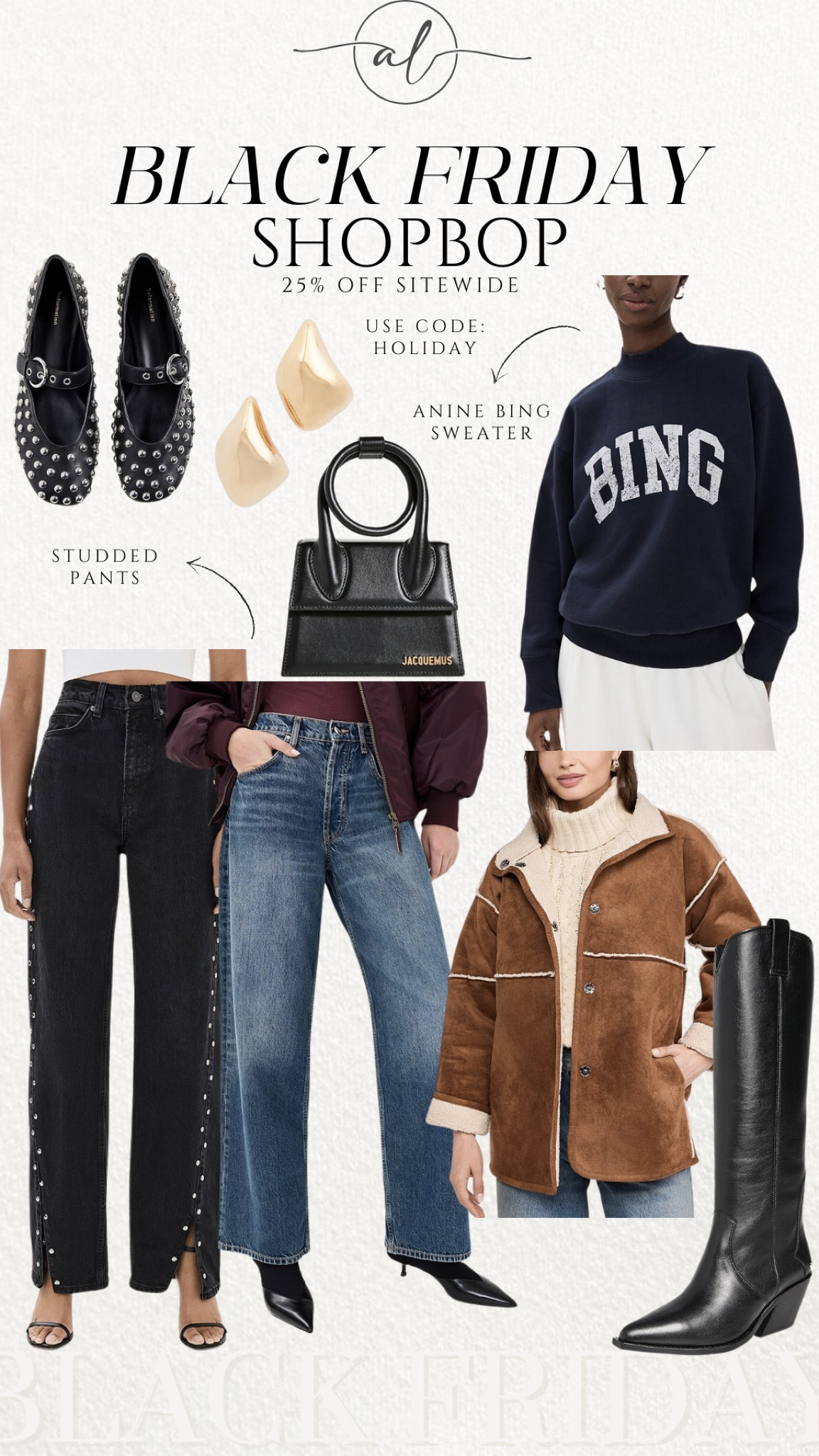 Black Friday at ShopBop! 25% OFF Sitewide. Use code: HOLIDAY

#LTKStyleTip #LTKSeasonal #LTKSaleAlert