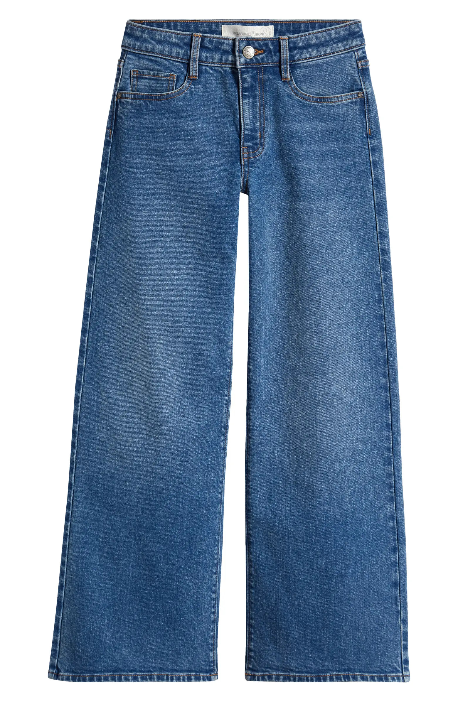 Treasure & Bond Kids' Stretch Denim Wide Leg Jeans | Nordstrom | Nordstrom
