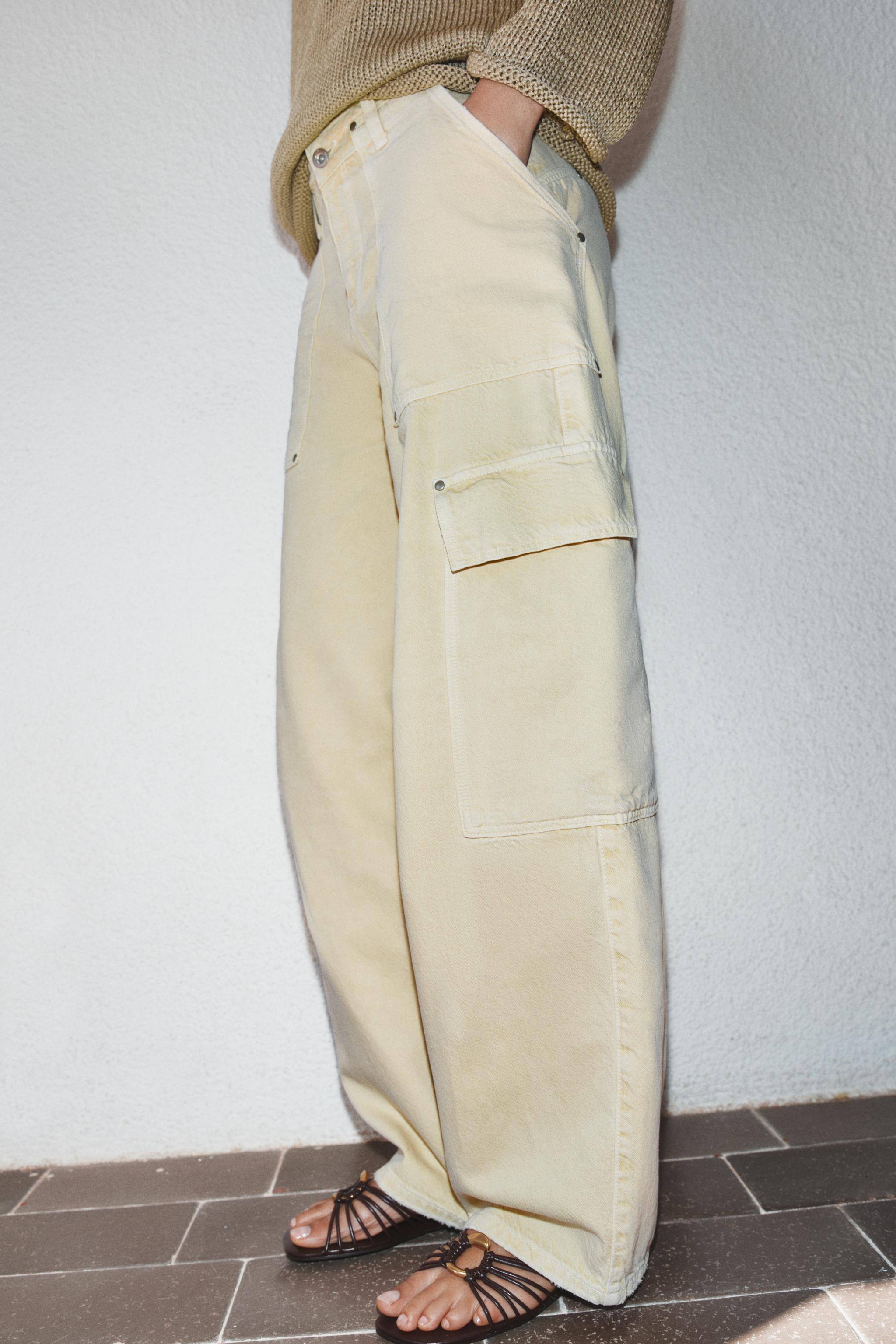 Z1975 MID-WAIST BARREL CARGO JEANS | Zara UK