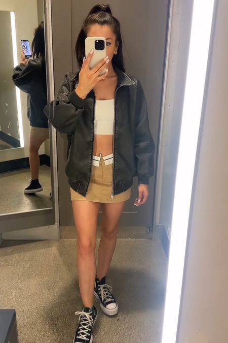 This oversized faux leather bomber is so trendy right now and a great price! 

#LTKSeasonal #LTKfindsunder50 #LTKsalealert