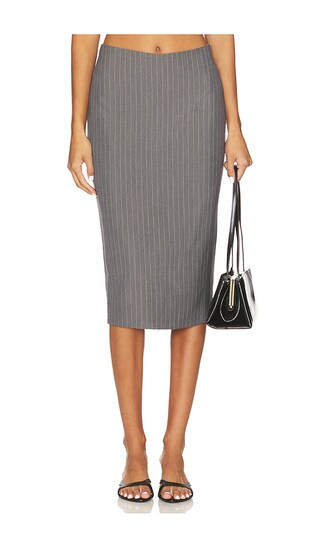 ALL THE WAYS Alessia Midi Skirt in Grey. - size M | Revolve Clothing (Global)