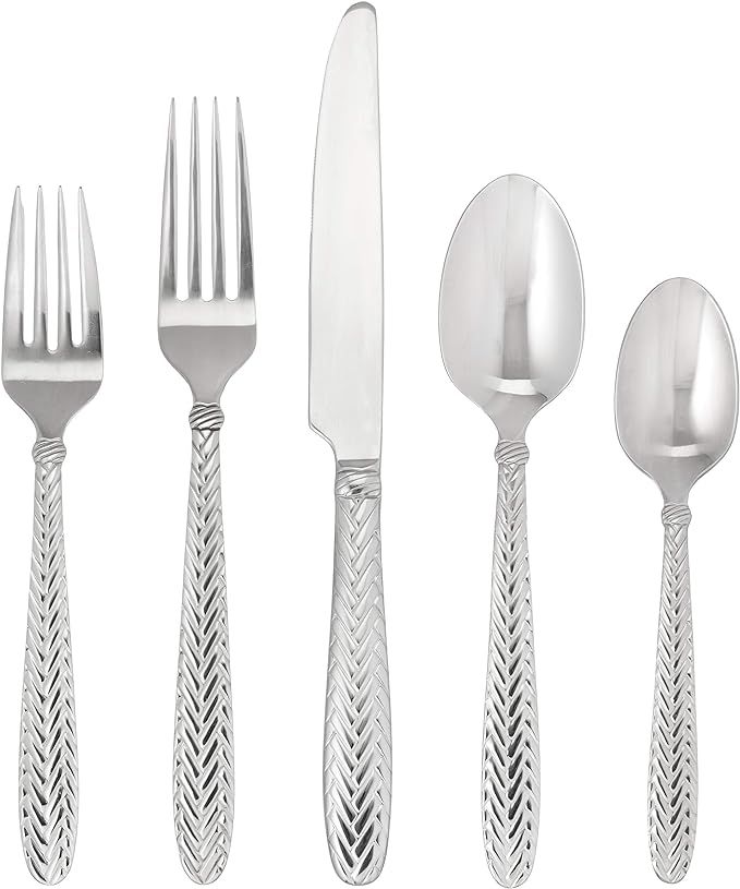 Wallace Reins 18/10 Stainless Steel Flatware Set, 20-Piece, Service for 4 | Amazon (US)