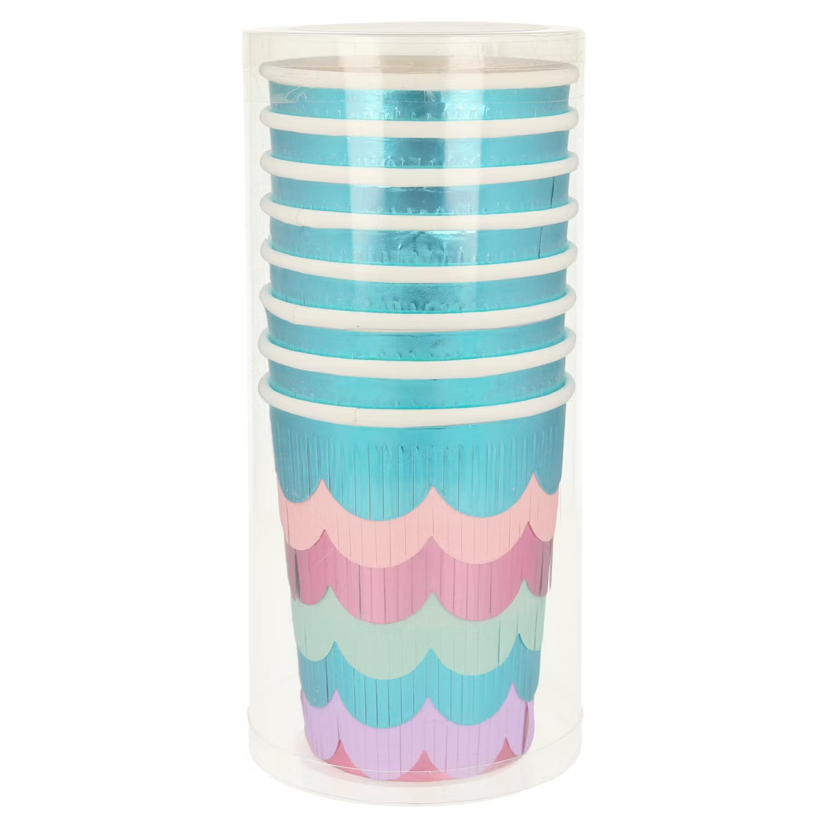 Meri Meri Mermaid Scalloped Fringe Cups (Pack of 8) | Target
