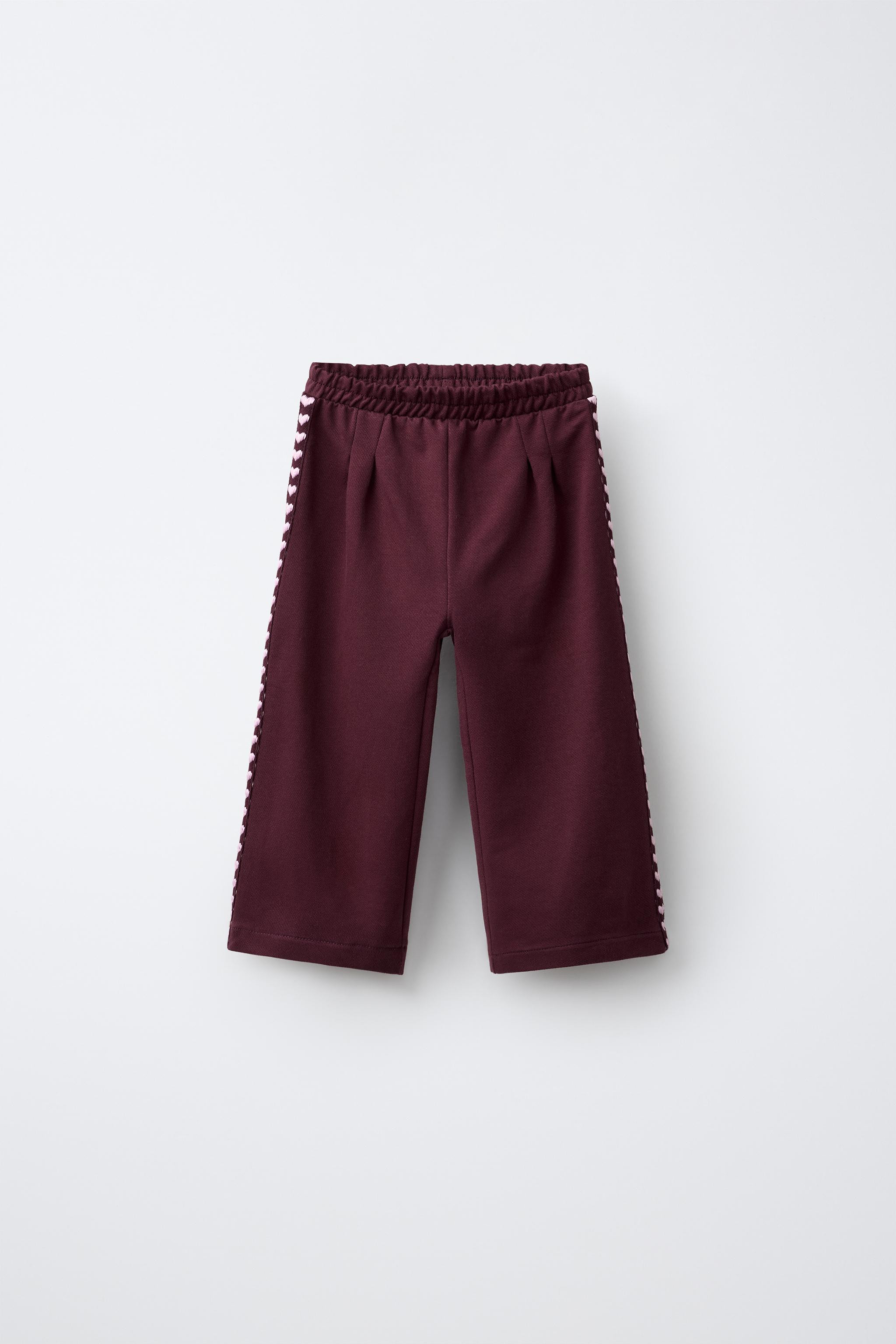EMBROIDERED HEART WIDE-LEG SWEATPANTS | Zara US