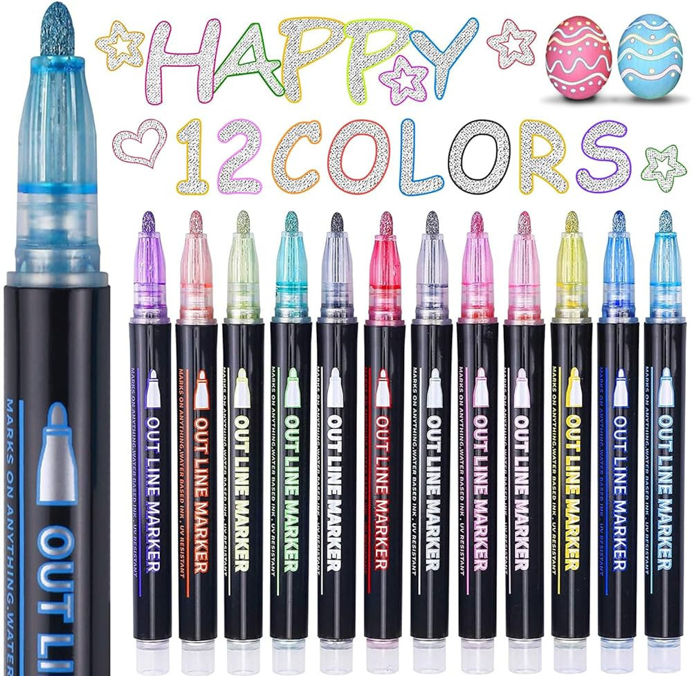 Shimmer Markers Outline Pens, Easter Basket Stuffers for Teens, Gifts for Teen Gifts Trendy Stuff... | Amazon (US)