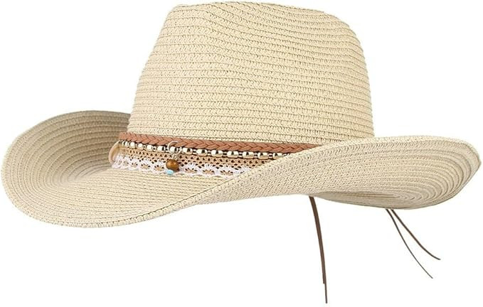 EOZY Damern Strohhut Breite Krempe Cowboyhut Sommer Sonnenhut Strandhut | Amazon (DE)