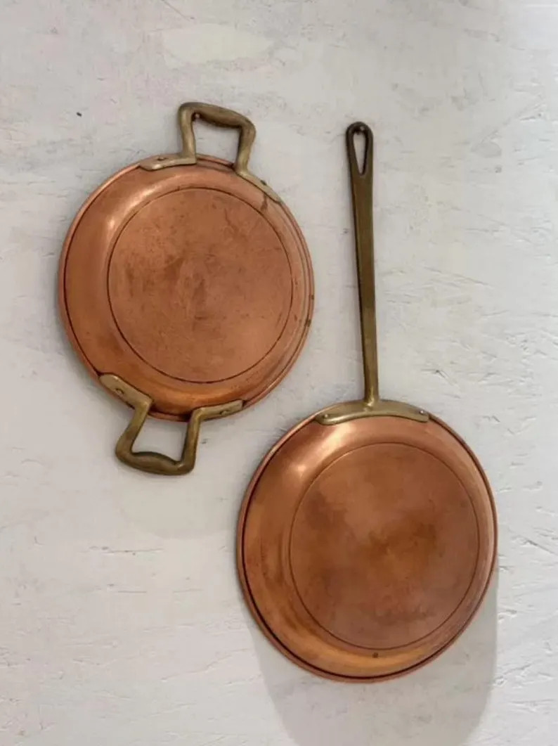 Copper Frying Pans Set – 3 Copper Skillets with Brass Handles | Etsy (Global)
