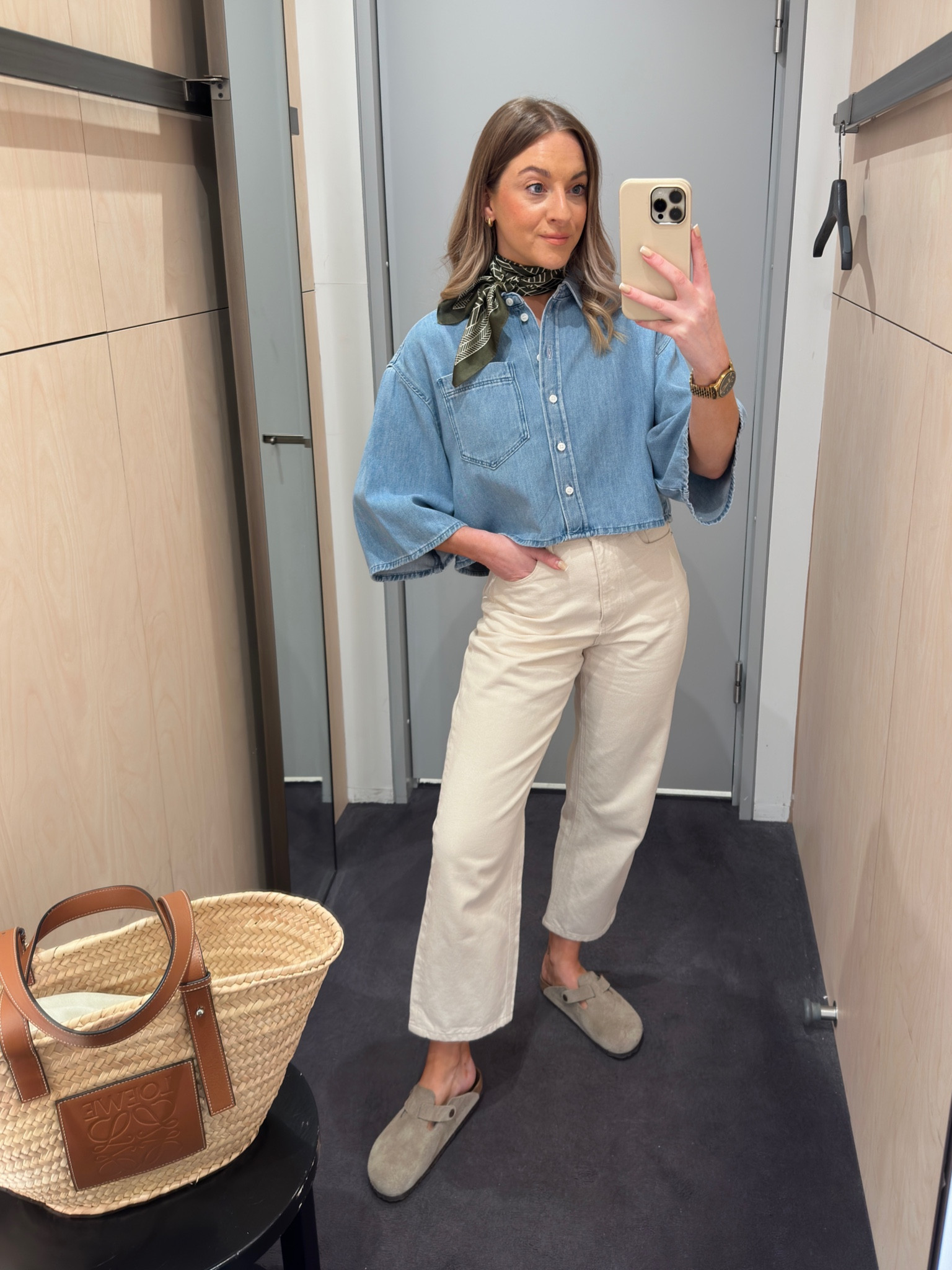 トップス melt the lady cropped game T-shirt denim MISS MOLY Jean Jacket Women's Frayed Washed Button Up