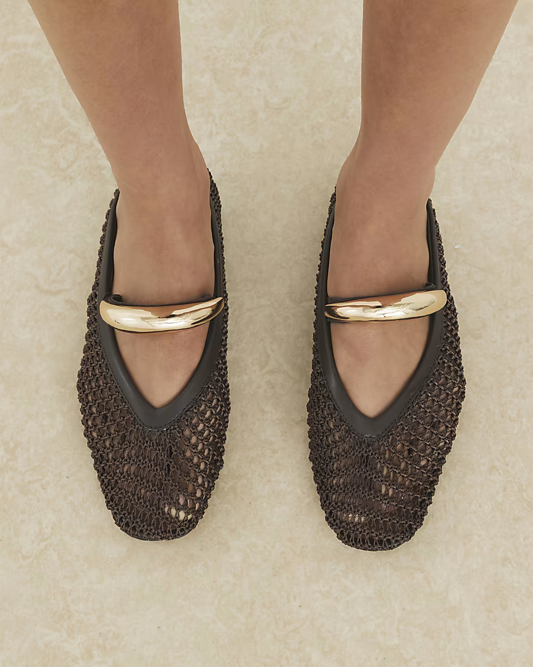 Brown Crochet Ballet Shoes | River Island UK & IE
