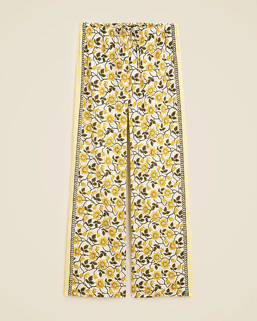 Cotton voile beach pant in daffodil daze block print | J. Crew US