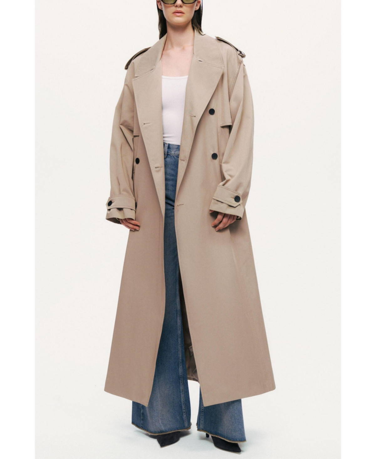 Nocturne Women's Oversized Double-Breasted Trench Coat - Beige | Macy's