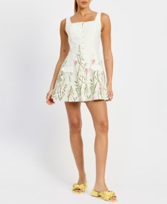 En Saison Women's Esmeralda Floral Square-Neck Mini Dress - Macy's | Macy's