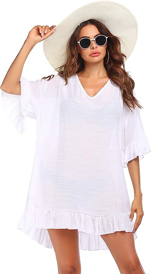 Ekouaer Swimsuit Cover Ups, Women's Bathing Suit Coverups Dress Bikini Beach Tunic Top S-XXL | Amazon (US)