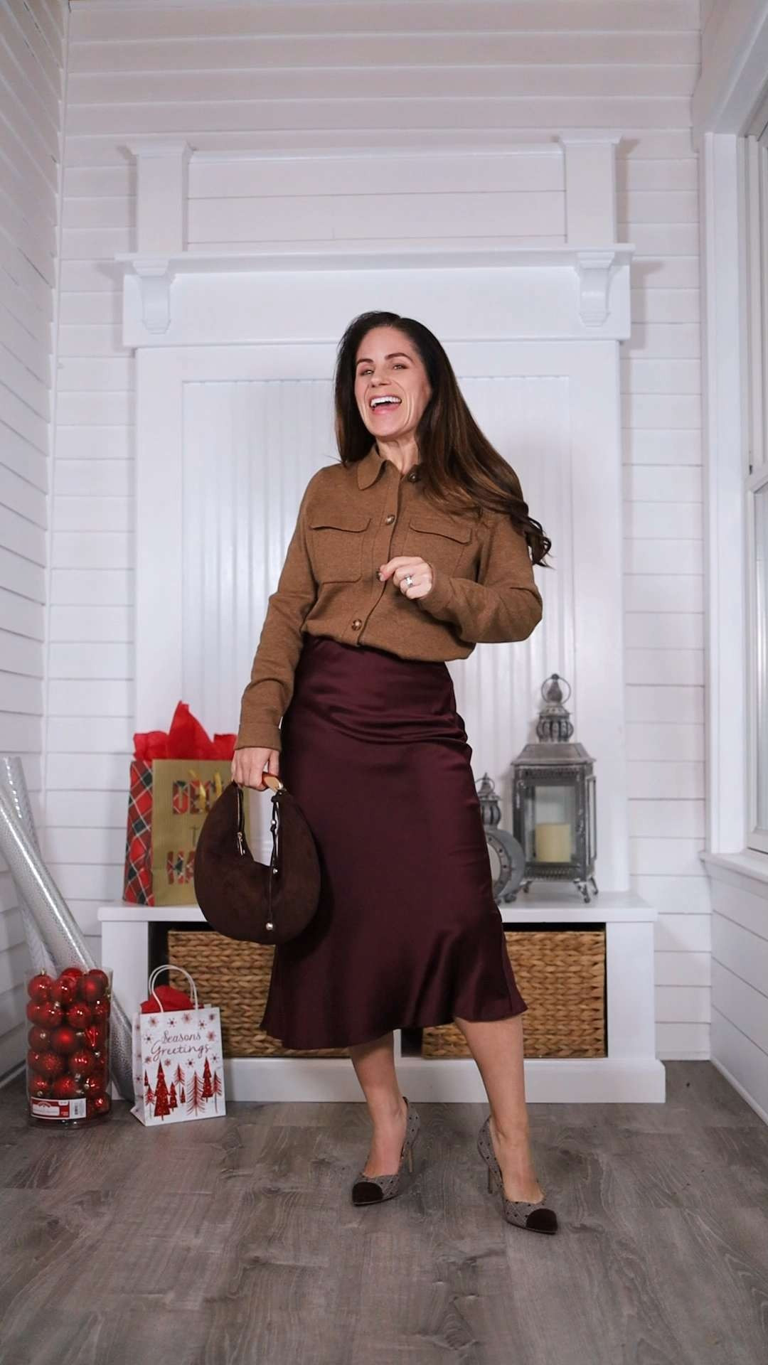 My go-to washable silk skirt from Quince just got restocked in this luxe wine shade. It's perfect for holiday parties and daily office wear. The most petite-friendly silk midi skirt cut I've seen yet! Pairing it with a deliciously soft Amazon cardigan that resembles a much higher end piece from Sezane.

workwear ootd | silk skirt | petite-friendly silk midi skirt | found it on Amazon | cozy sweater | cardigan
 

 #LTKootd #LTKPetite #LTKWorkwear