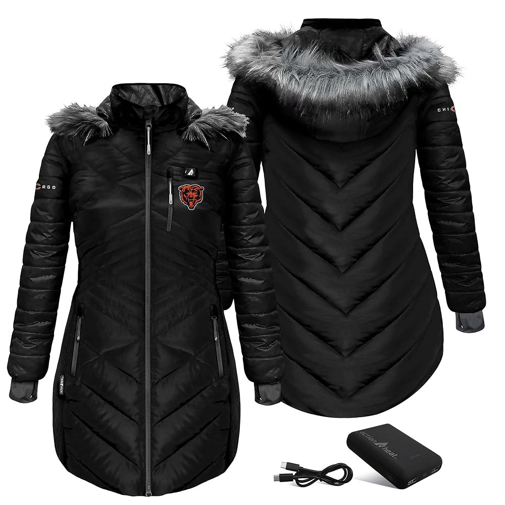 ActionHeat Women's NFL 5V Long Puffer Battery Heated Jacket with Battery Pack | Amazon (US)