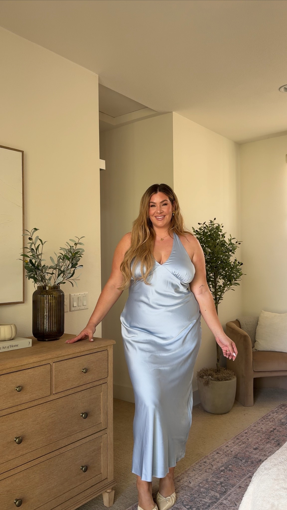 spring wedding guest dress 🩵 im wearing an xl tall!! 

my measurements: bust 43 • waist 37 • hips 46 • height 5’10

#LTKStyleTip #LTKMidsize #LTKWedding