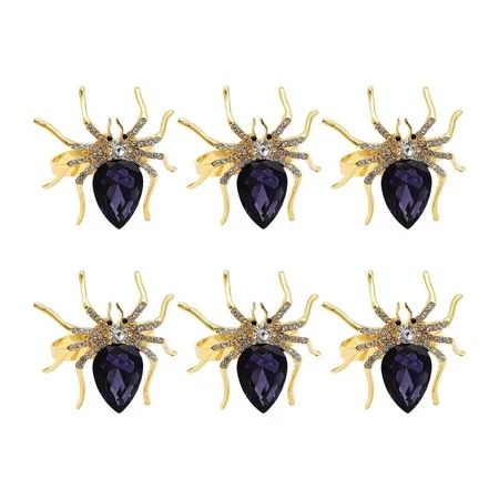Peitten Spider Napkin Rings 6 Pieces Halloween Party Supplies Halloween Party Decorations for Hallow | Walmart (US)