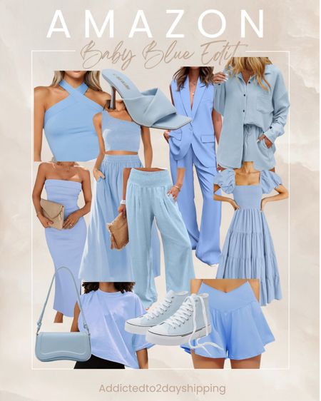 Baby blue is trending right now, so I rounded up some of my favorite pieces from Amazon!

Baby blue high neck tank top, baby blue one shoulder smocked crop tank top and maxi skirt set, baby blue button down sleeveless vest and pants set, baby blue long sleeve button down and shorts set, baby blue linen pants, baby blue strapless dress, baby blue tiered square neck puffy sleeve dress, short sleeve boxy crop top tshirt, baby blue slide on heel, baby blue platform high top sneaker, baby blue shoulder handbag, crossover flowy athletic shorts



#LTKFindsUnder100 #LTKSeasonal #LTKStyleTip