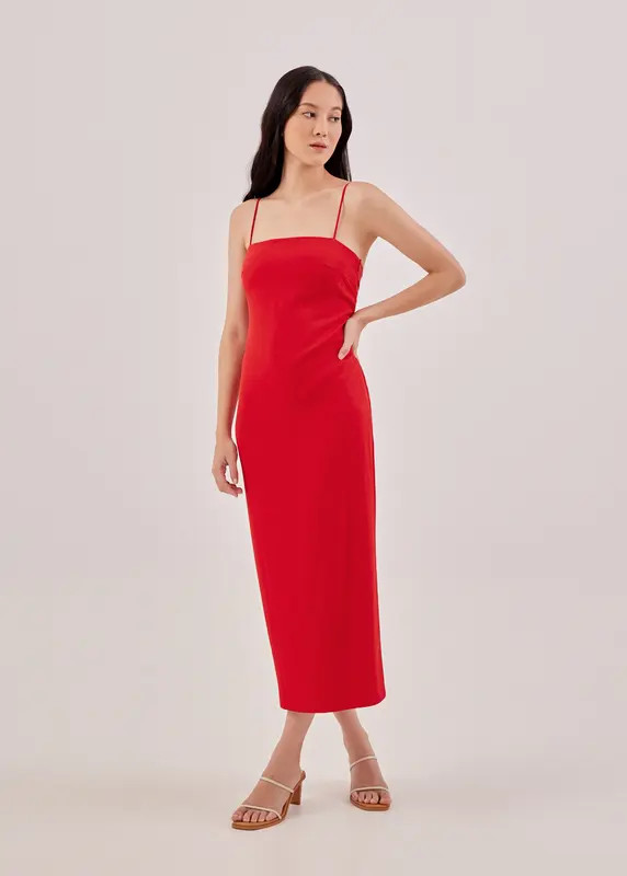 Hermione Padded Knot Back Dress | LOVEBONITO SINGAPORE PTE LTD